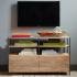 Dřevěný tv stolek s kovovou konstrukcí 130x75x45